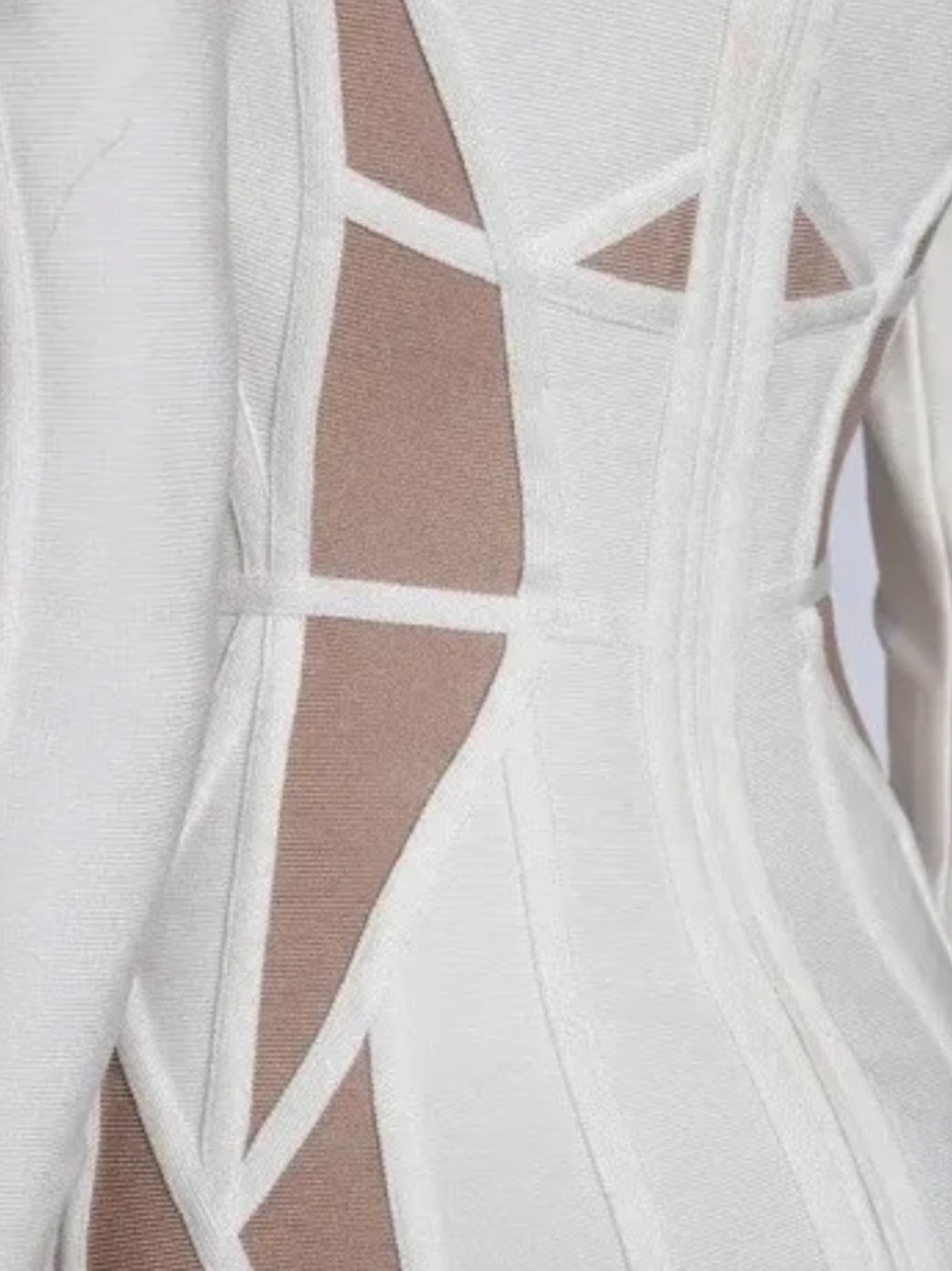 HERVE LEGER RUNWAY ANGELIQUE TWO-TONE BANDAGE DRESS SZ S - Picture 7 of 9